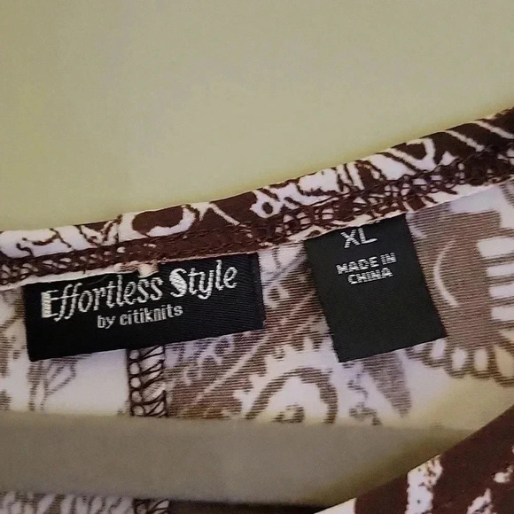 Effortless Style Brown Cream Print Dress - Picture 3 of 4